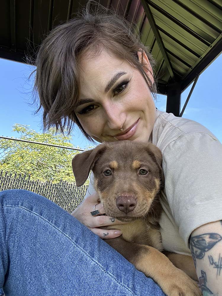 natalie and puppy